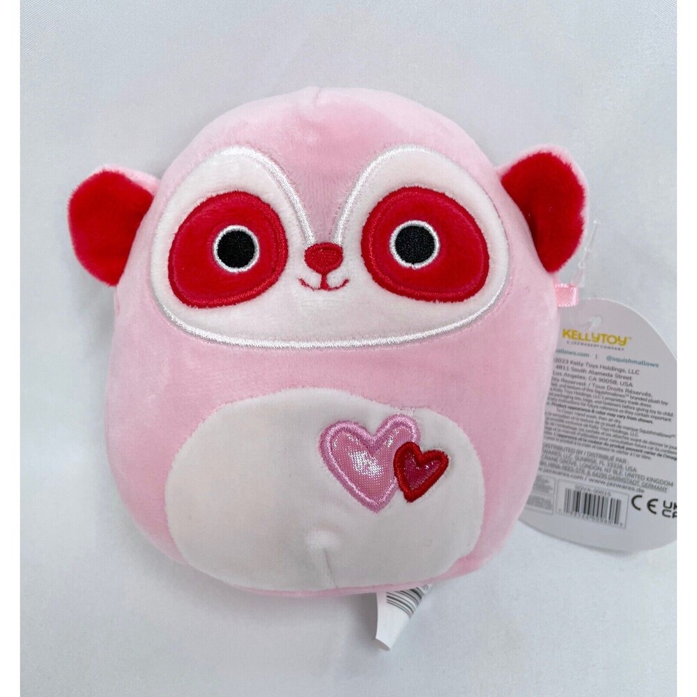 New Squishmallows 5” Valentine’s Day Jamar‎ Lemur Pink Plush